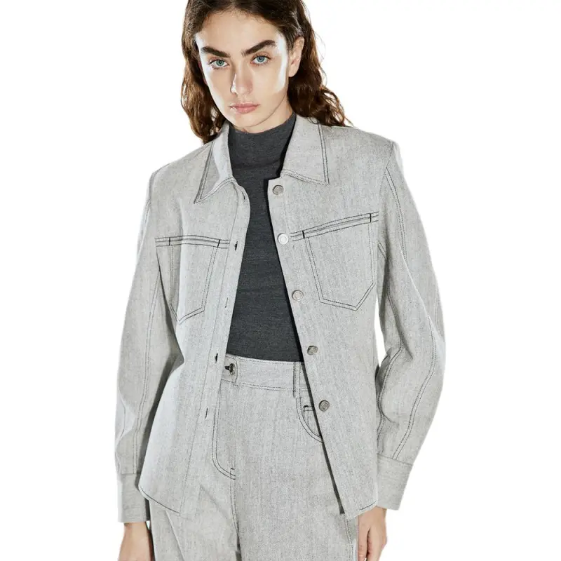 COVERINS Business Suits Women's Light Gray-3
