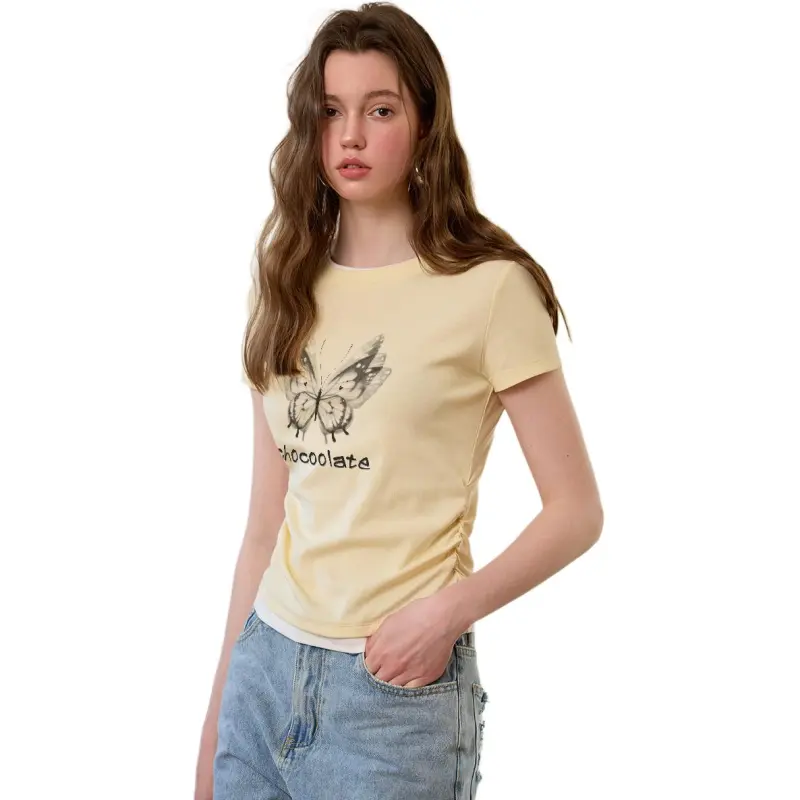  CHOCOOLATE T Shirt Women's Light Yellow-2