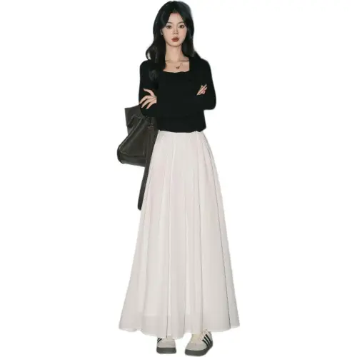 FOREVER 21 Casual Long Skirt Women's White