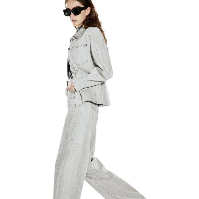 COVERINS Business Suits Women's Light Gray-4