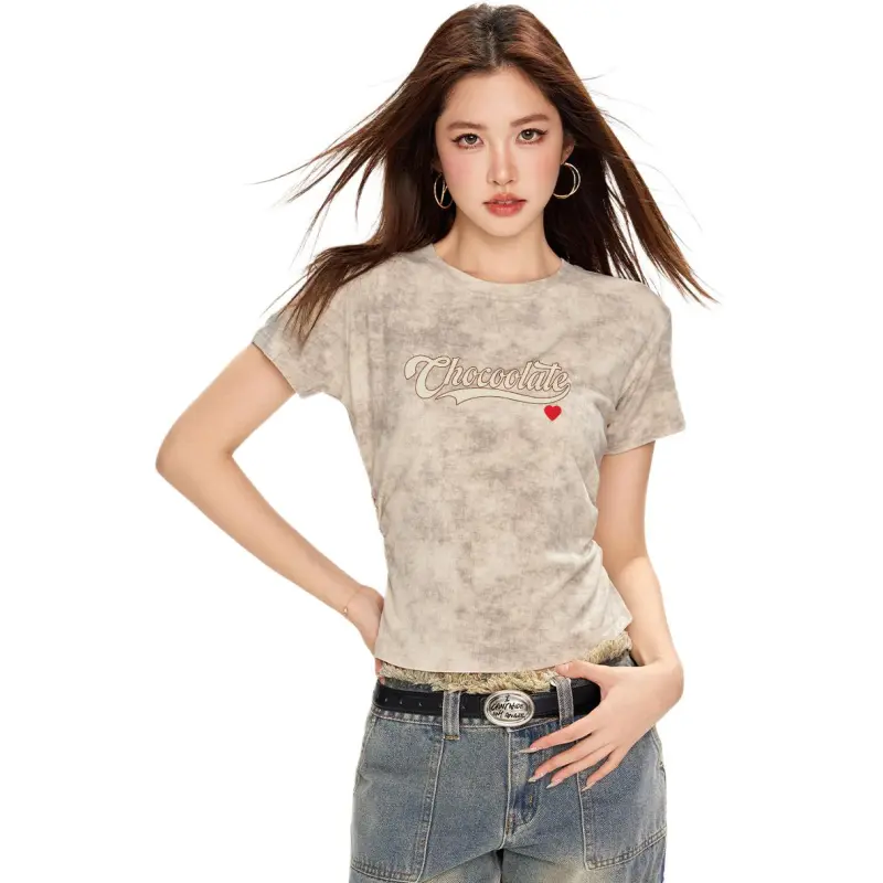  CHOCOOLATE T Shirt Women's Tie Dye Khaki-3