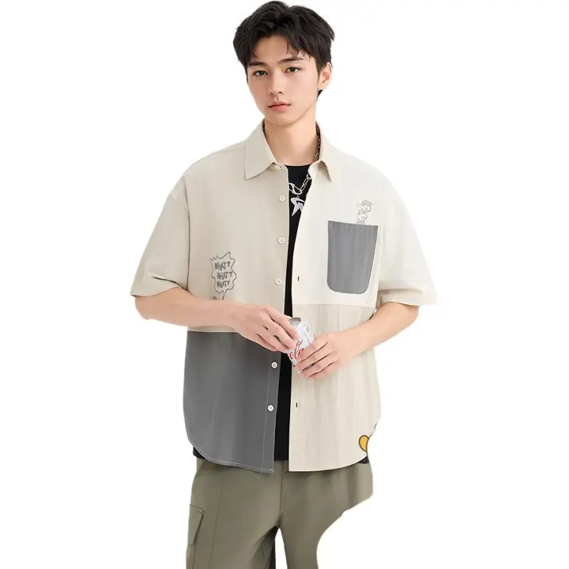 Three blessings Shirts Men Khaki-1