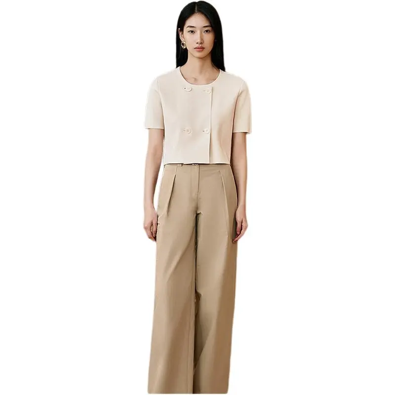 INSUN Crop Tops Women's Ecru-2