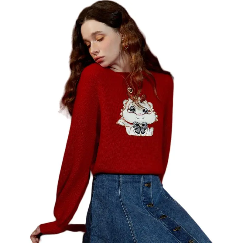Caroline Sweaters Women's Red-2