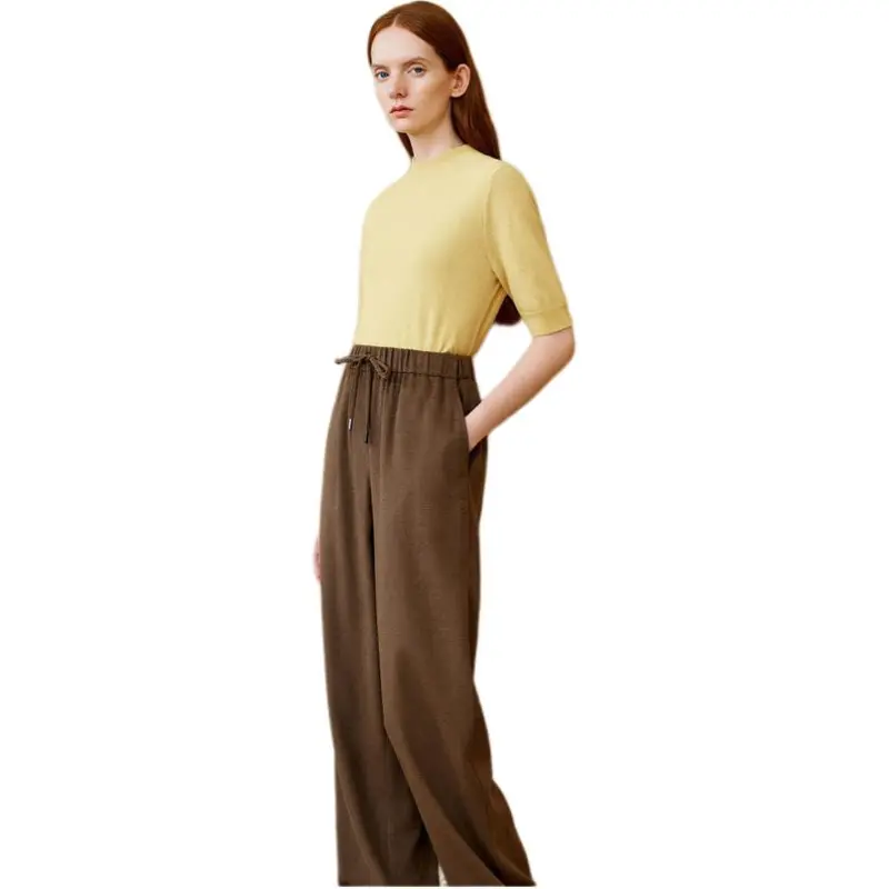 INSUN Casual Pants Women's Camel-1