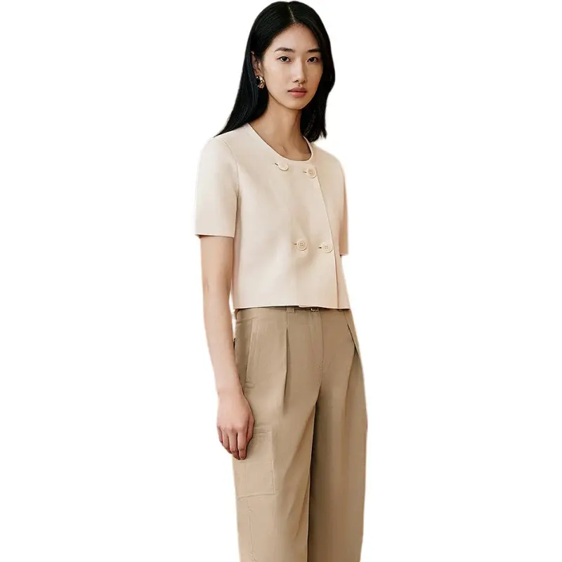 INSUN Crop Tops Women's Ecru-4