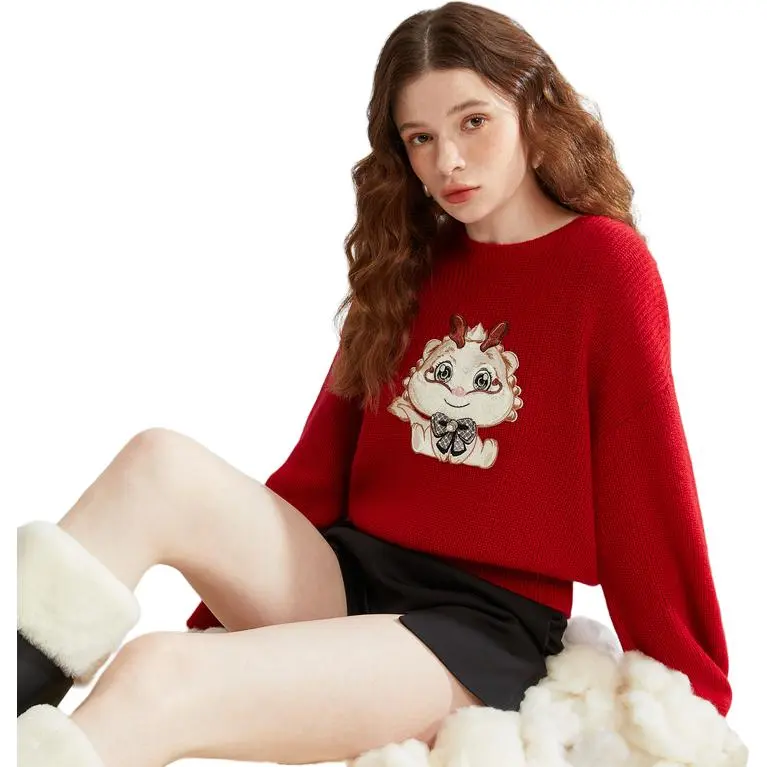 Caroline Sweaters Women's Red-4