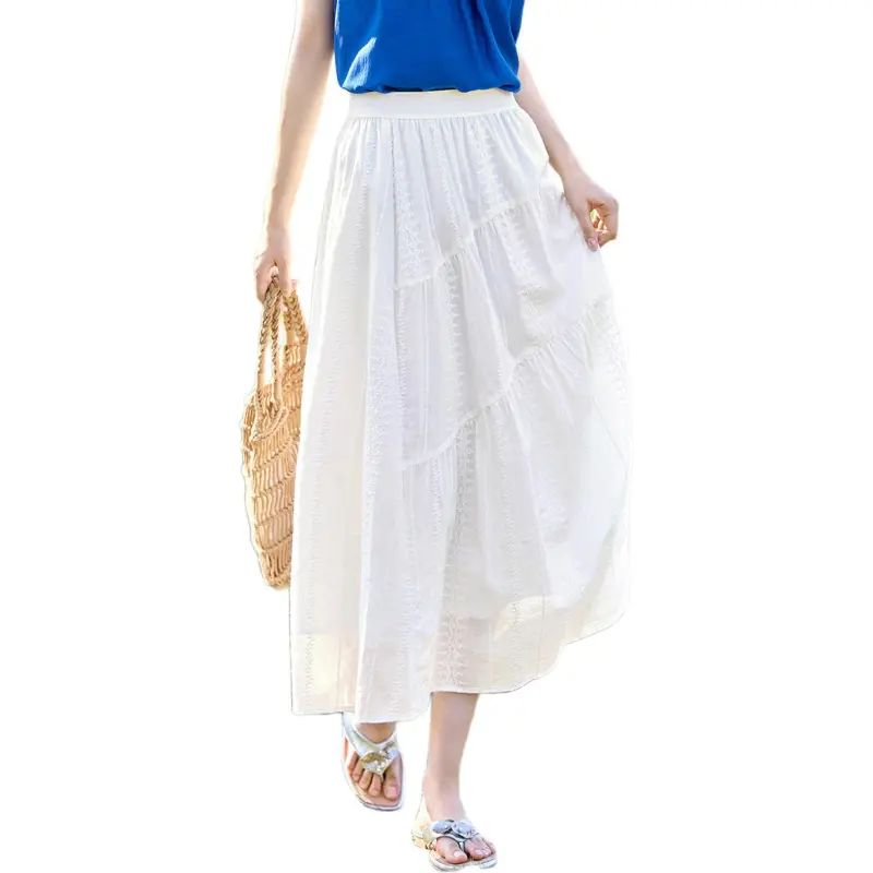 XWI Casual Long Skirts Women's Snow Porcelain White-2