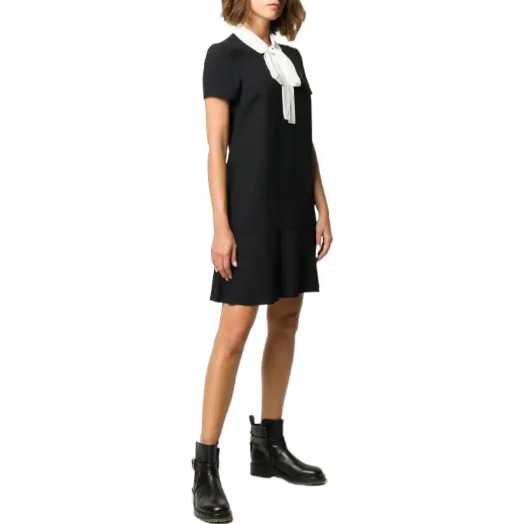 RED VALENTINO Short Sleeved Dresses Women's Black-2