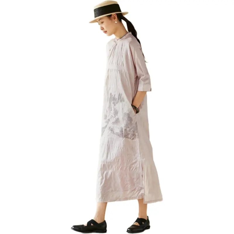 JIXIANGYUER Cheongsams Women's Purple Orchid Color-1