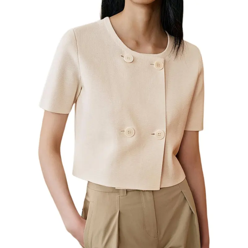 INSUN Crop Tops Women's Ecru-5