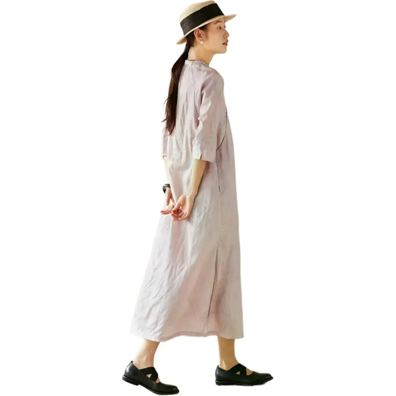 JIXIANGYUER Cheongsams Women's Purple Orchid Color-2