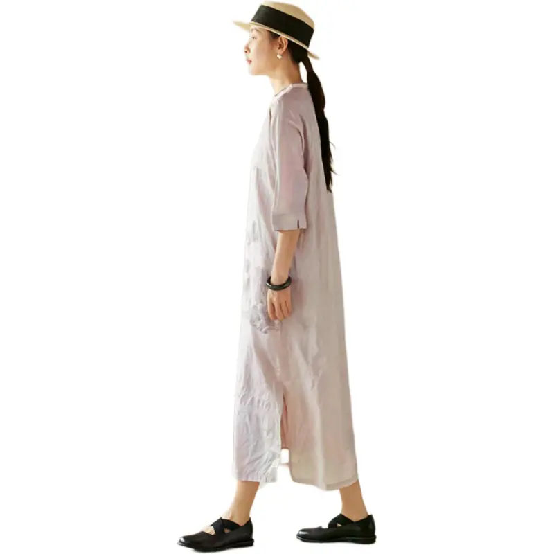 JIXIANGYUER Cheongsams Women's Purple Orchid Color-3