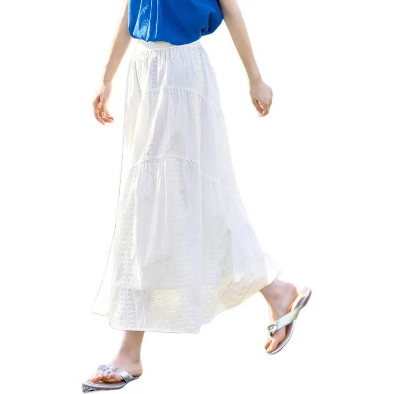 XWI Casual Long Skirts Women's Snow Porcelain White-3
