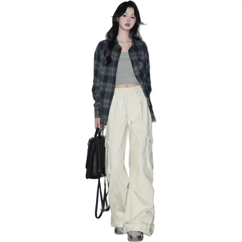 FOREVER 21 Cargo Pants Women's Ecru-0