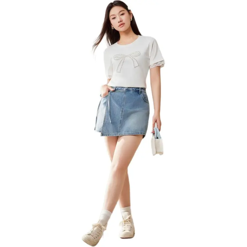 Love To Serve Denim Short Skirts Women's-2