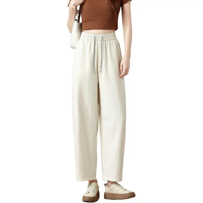 FAWENXIANGZI Casual Pants Women's Ecru-3