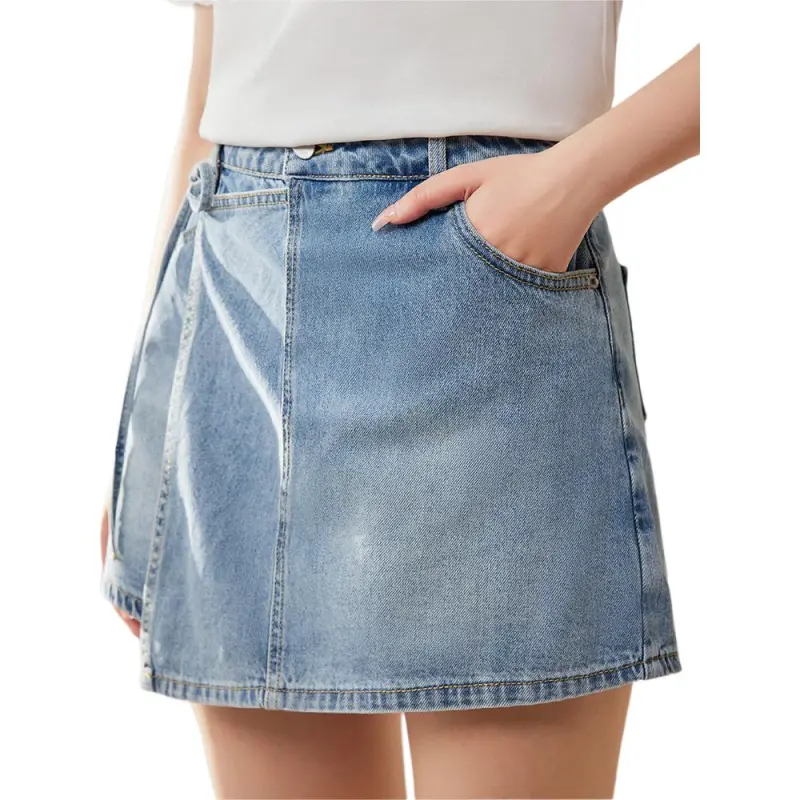 Love To Serve Denim Short Skirts Women's-4