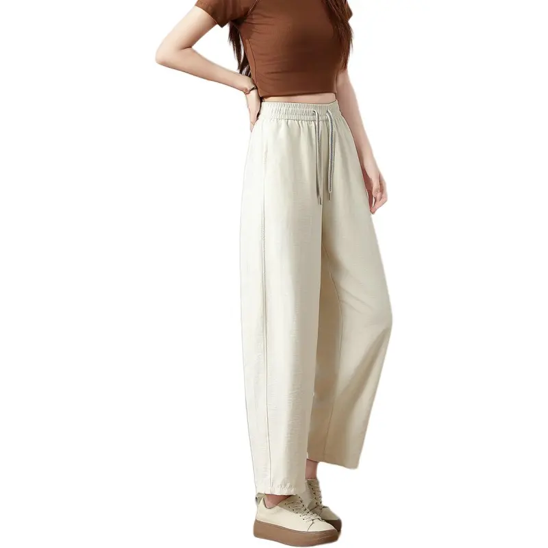 FAWENXIANGZI Casual Pants Women's Ecru-4