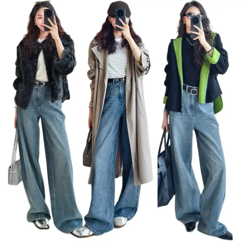 MEIYANG Jeans Women's Denim Blue-4