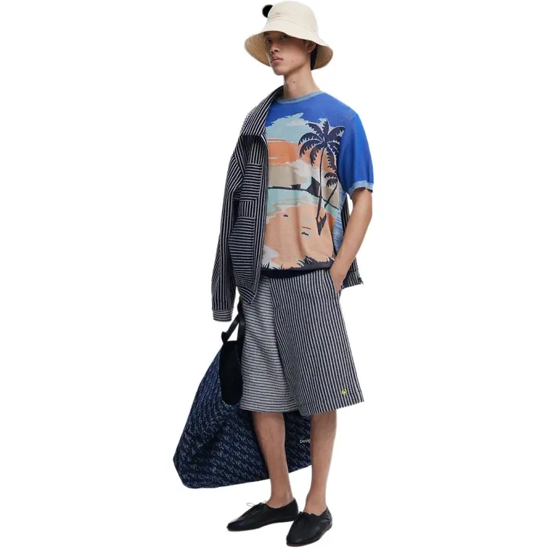 Desigual T Shirts Men Lake Blue-2