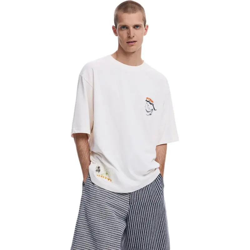 Desigual T Shirts Men Ecru-3