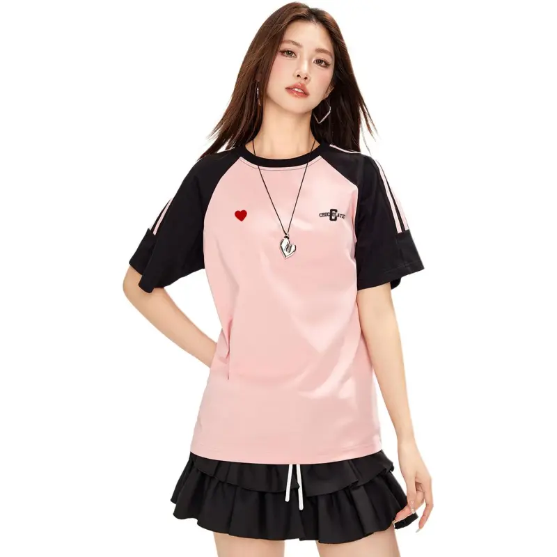  CHOCOOLATE T Shirt Women's PKX/Black & Pink-2