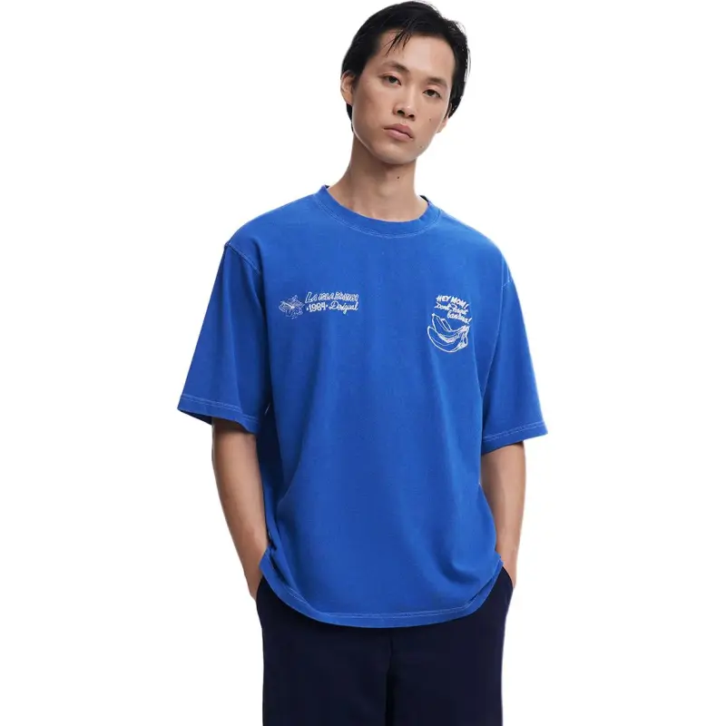 Desigual T Shirts Men Royal Blue-2