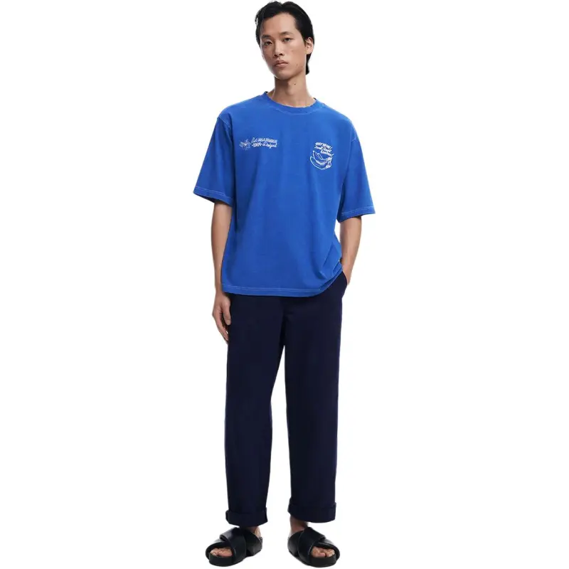 Desigual T Shirts Men Royal Blue-3
