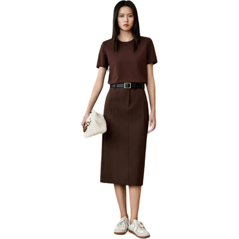 INSUN T Shirts Women's Burgundy-1