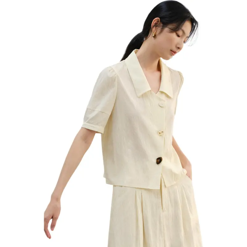 WHITEALLUSION Shirt Women's Vanilla Yellow-2