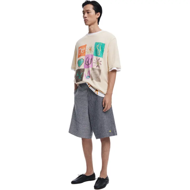 Desigual T Shirts Men Ecru-3