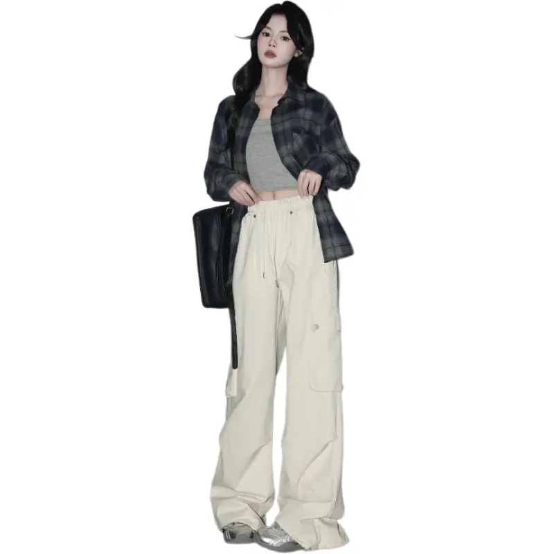 FOREVER 21 Cargo Pants Women's Ecru-3