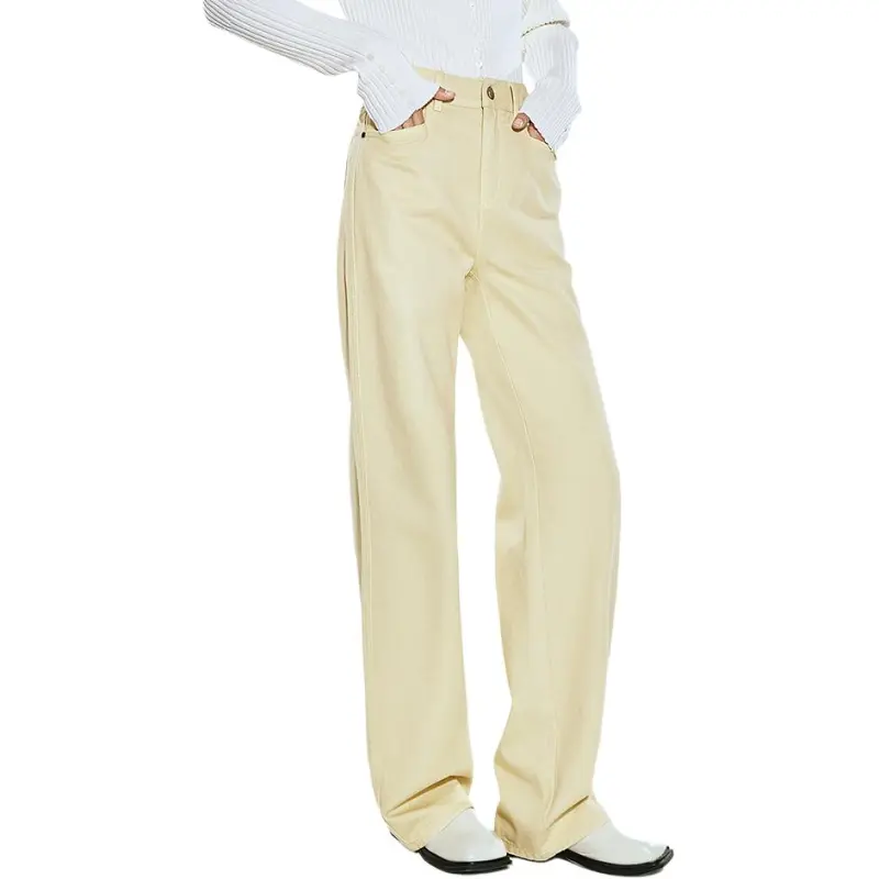 COVERINS Jeans Women's Light Yellow Green-3