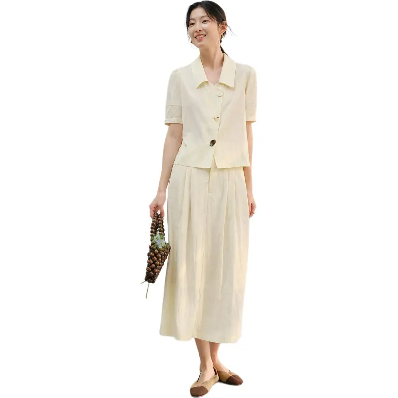 WHITEALLUSION Shirt Women's Vanilla Yellow-4