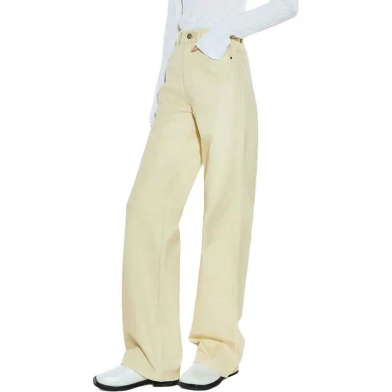 COVERINS Jeans Women's Light Yellow Green-4