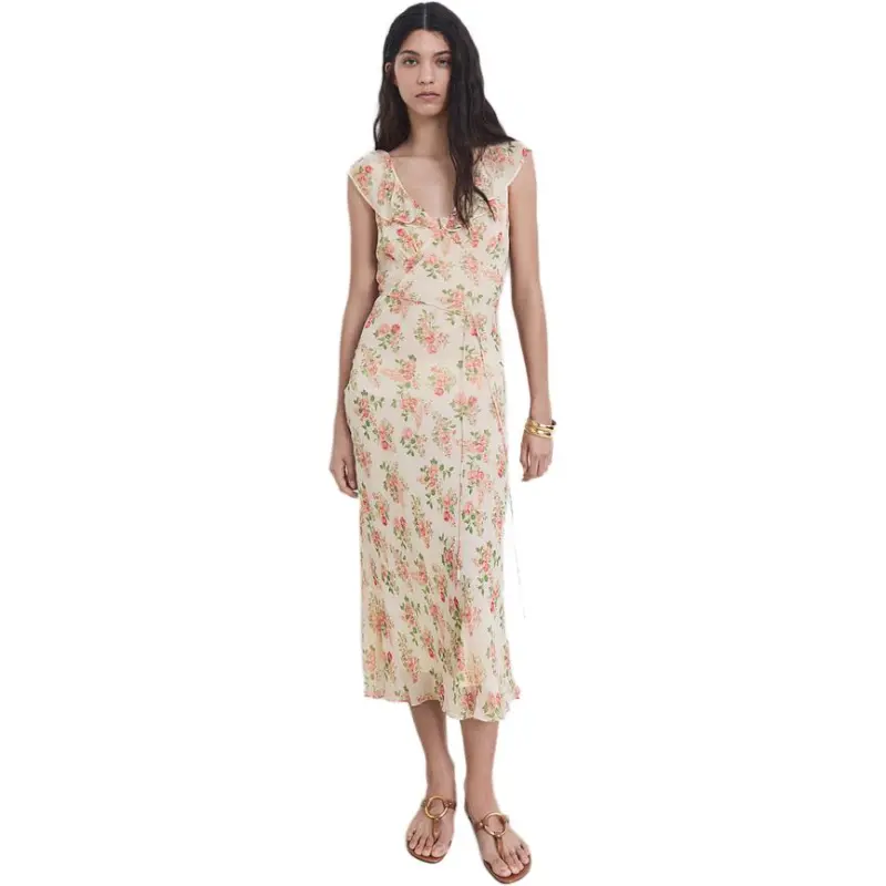 MANGO Sleeveless Dresses Women's Light Beige-1