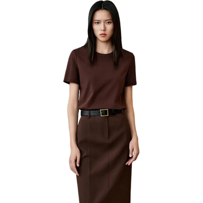 INSUN T Shirts Women's Burgundy-4