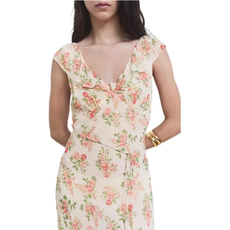 MANGO Sleeveless Dresses Women's Light Beige-2