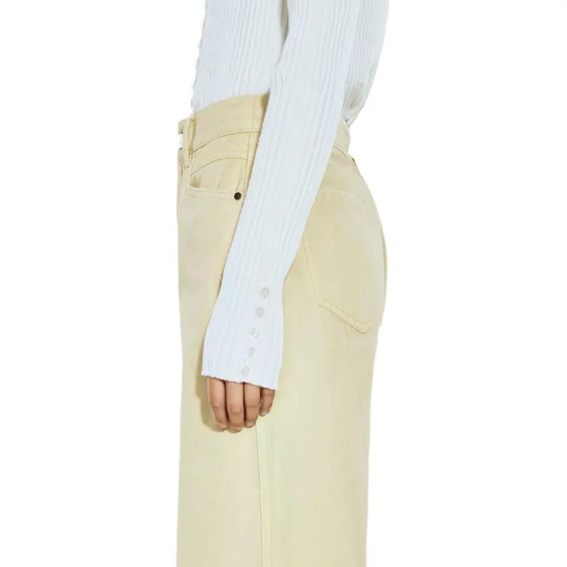 COVERINS Jeans Women's Light Yellow Green-5