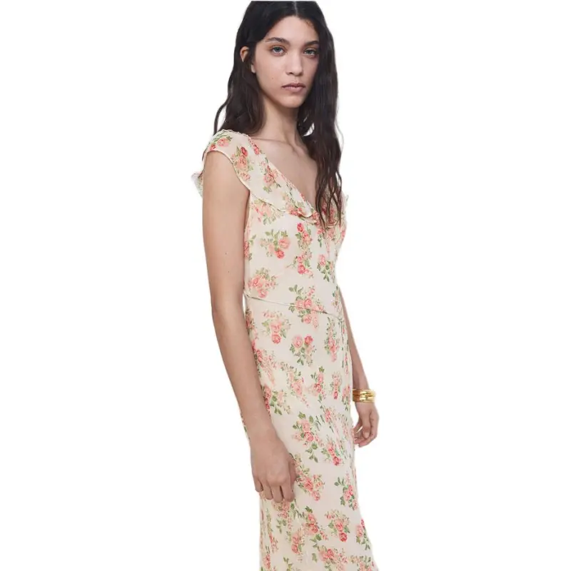 MANGO Sleeveless Dresses Women's Light Beige-3