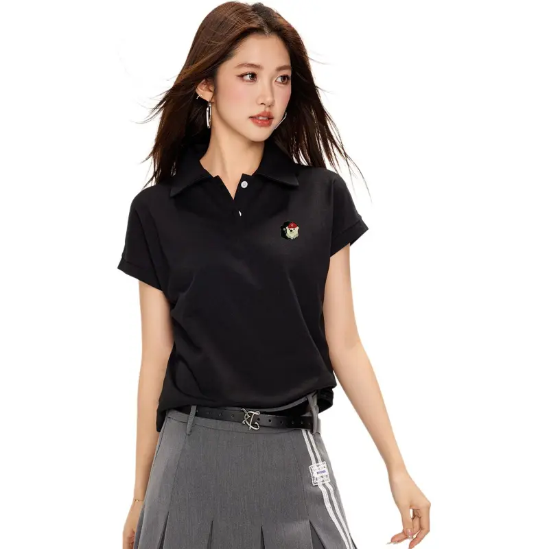  CHOCOOLATE Polo Shirt Women's BKX/Black-4
