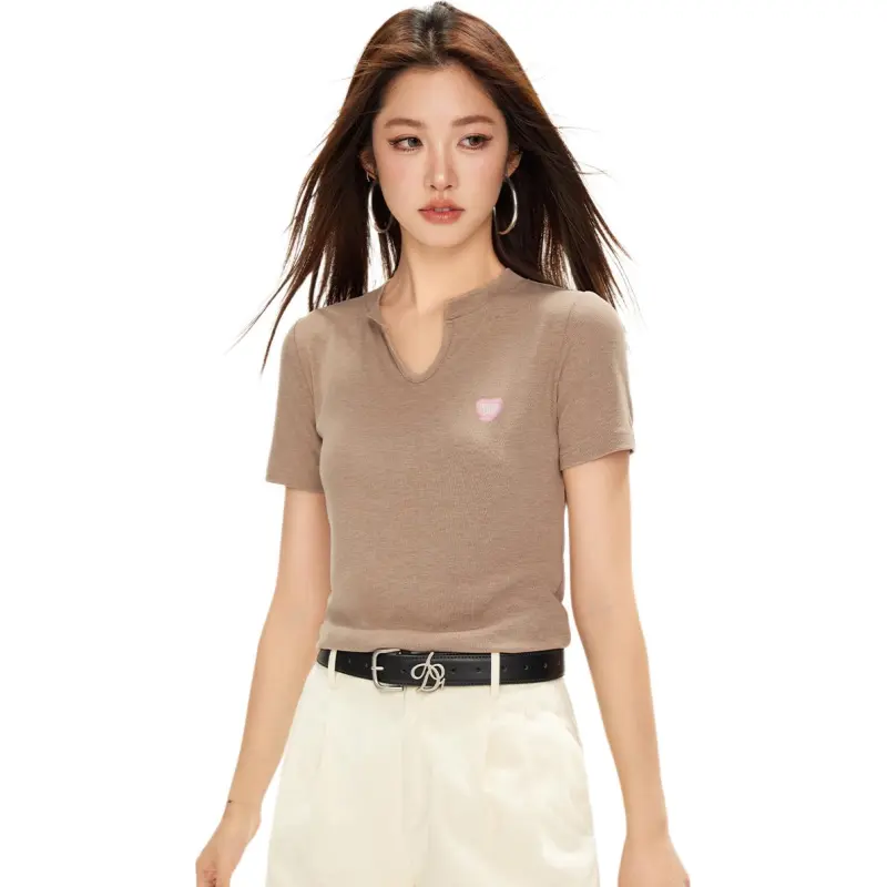  CHOCOOLATE T Shirt Women's Khaki-2