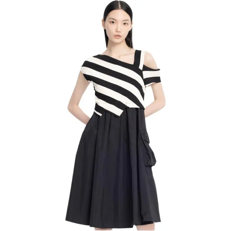 XG Short Sleeved Dress Women's Stripes-2