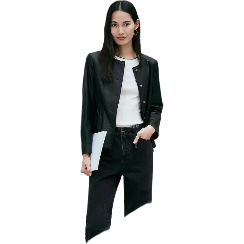 INSUN Leather Jackets Women's Black-2