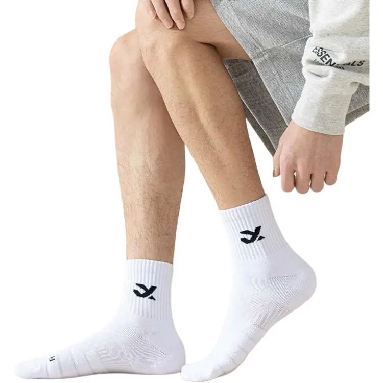 Crab Feathers Mid Calf Socks Unisex 3 Pack White-2