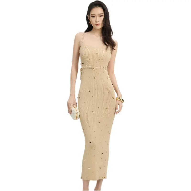Bebe Slip Dresses Women's Light Gold-1