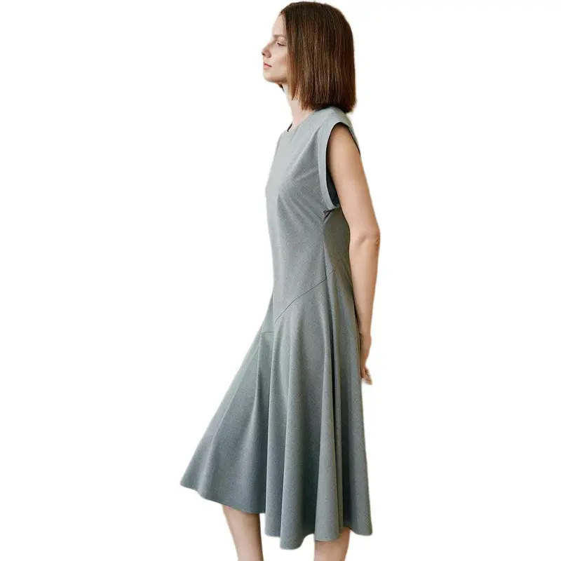 INSUN Sleeveless Dresses Women's Gray-4