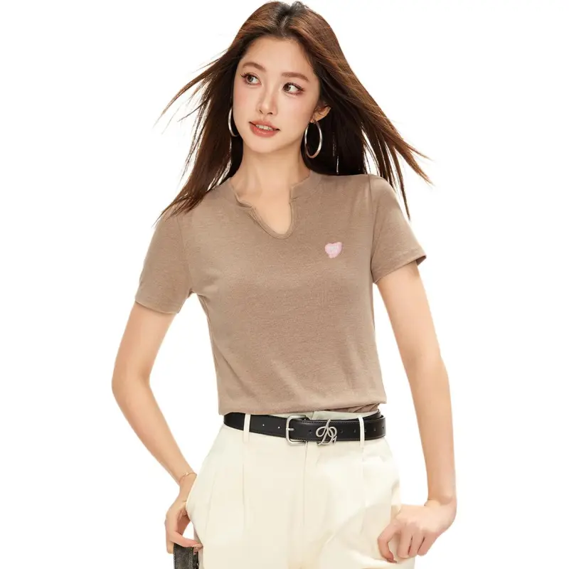  CHOCOOLATE T Shirt Women's Khaki-3