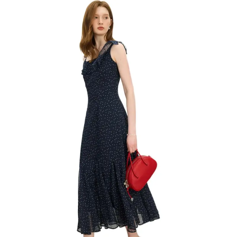 FANSILANEN Slip Dresses Women's Navy Blue-2